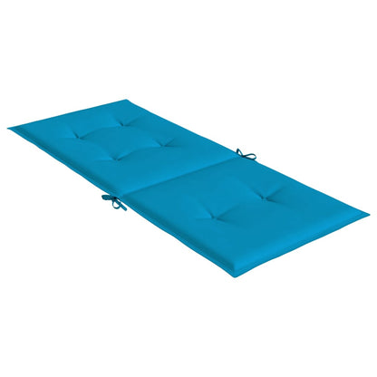 Tuinstoelkussens 2 st hoge rug 120x50x3 cm stof blauw