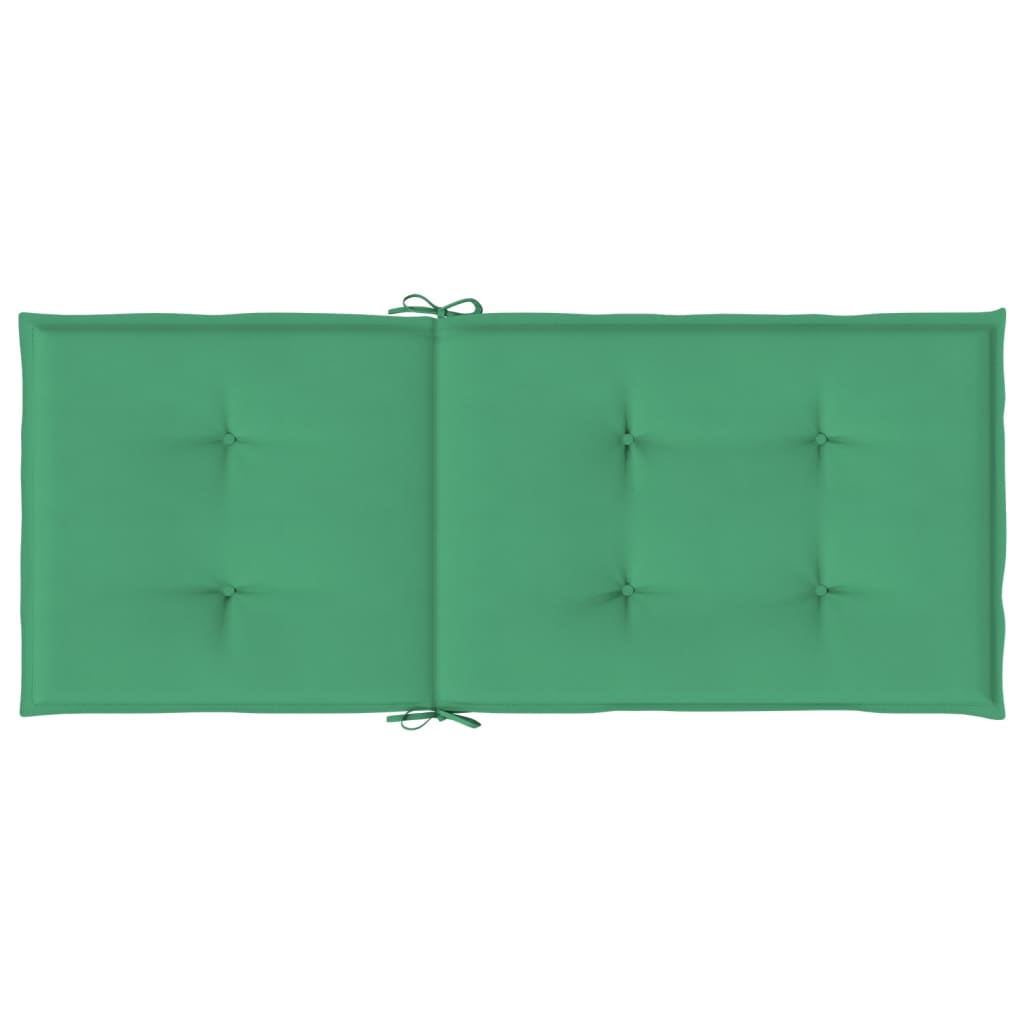 Tuinstoelkussens 2 st hoge rug 120x50x3 cm stof groen