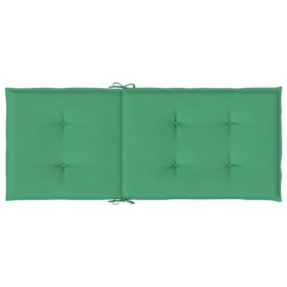 Tuinstoelkussens 2 st hoge rug 120x50x3 cm stof groen