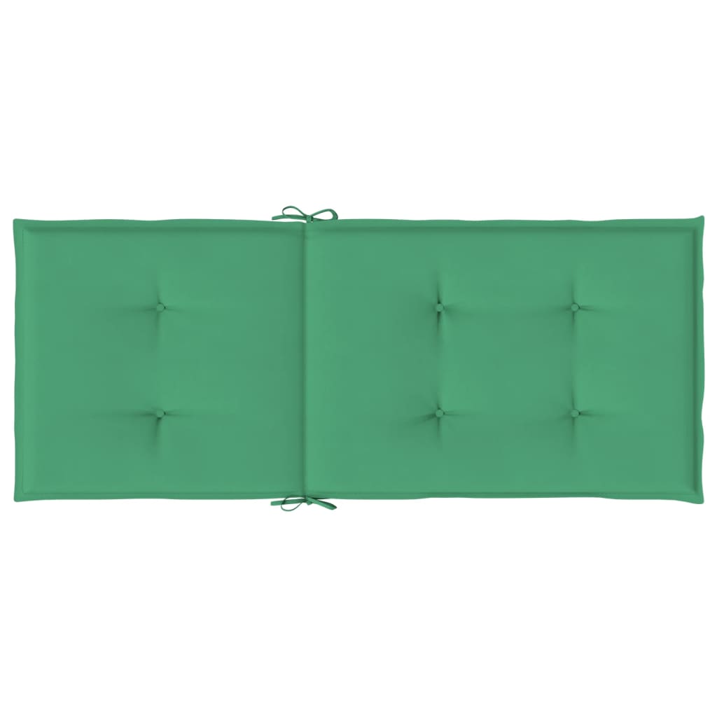 Tuinstoelkussens 4 st hoge rug 120x50x3 cm stof groen