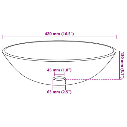 Wasbak gehard glas 42 cm transparant