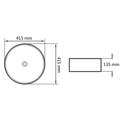 Wastafel rond wit 41,5x13,5 cm keramiek