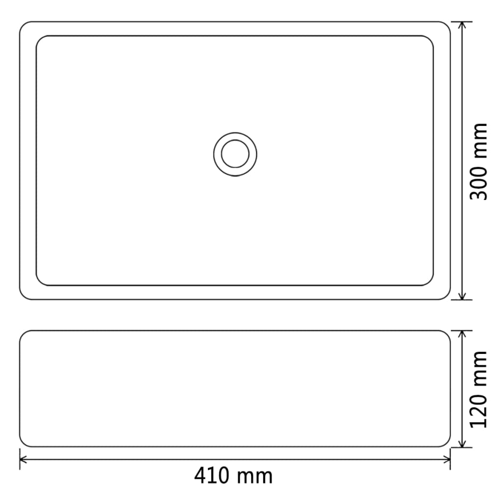 Wastafel wit 41x30x12 cm keramiek