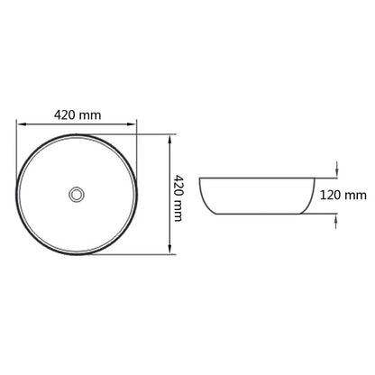 Wastafel rond wit 42x12 cm keramiek