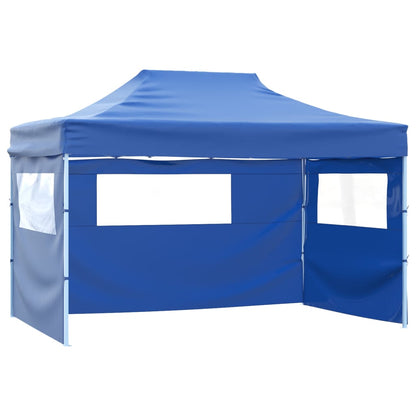 Vouwtent met 3 wanden 3x4,5 m blauw