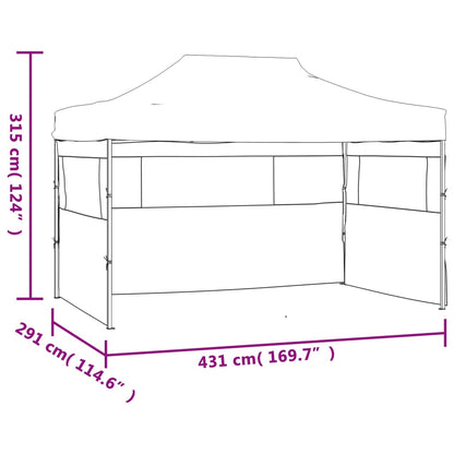 Vouwtent met 3 wanden 3x4,5 m crème