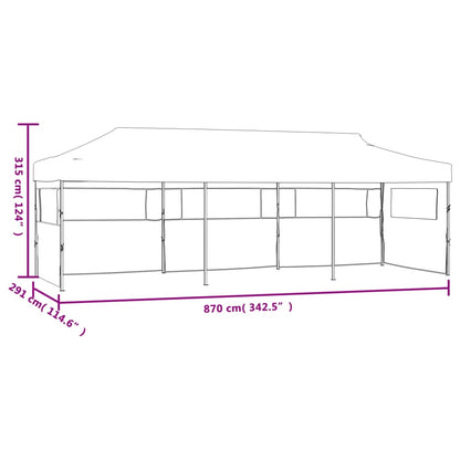 Vouwtent pop-up met 5 zijwanden 3x9 m blauw