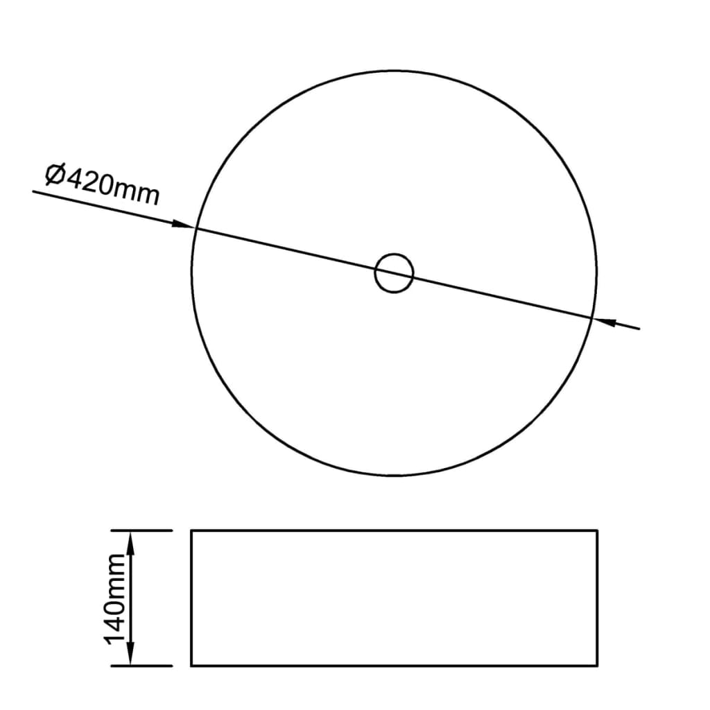 Wastafel 42x14 cm keramiek goudkleurig