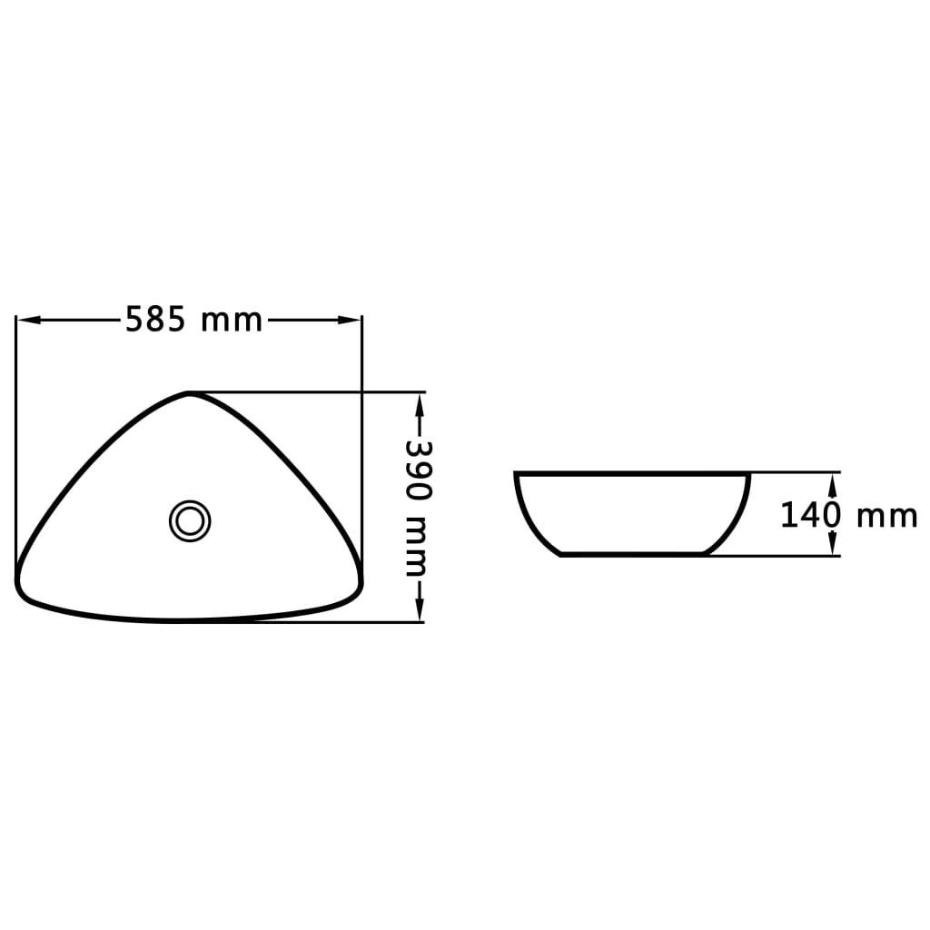 Wastafel 58,5x39x14 cm keramiek wit