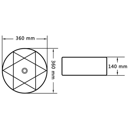 Wastafel 36x14 cm keramiek wit