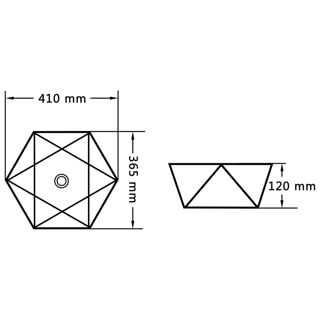 Wastafel 41x36,5x12 cm keramiek wit