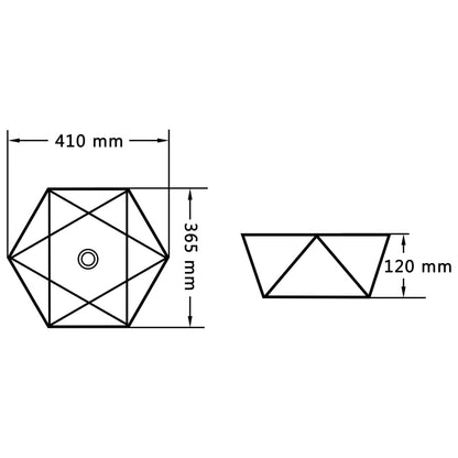 Wastafel 41x36,5x12 cm keramiek wit