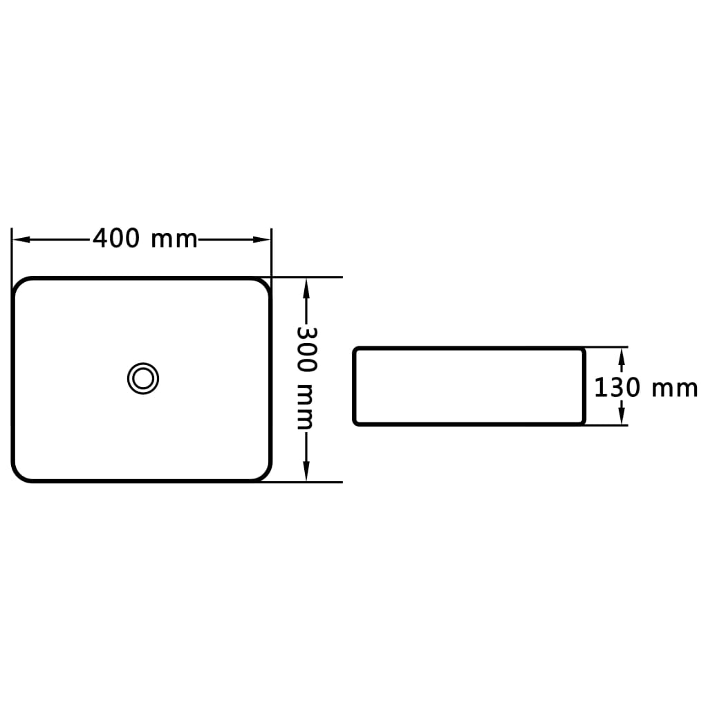 Wastafel 40x30x13 cm keramiek wit