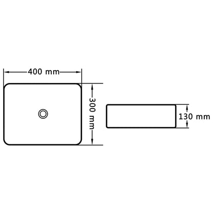 Wastafel 40x30x13 cm keramiek wit