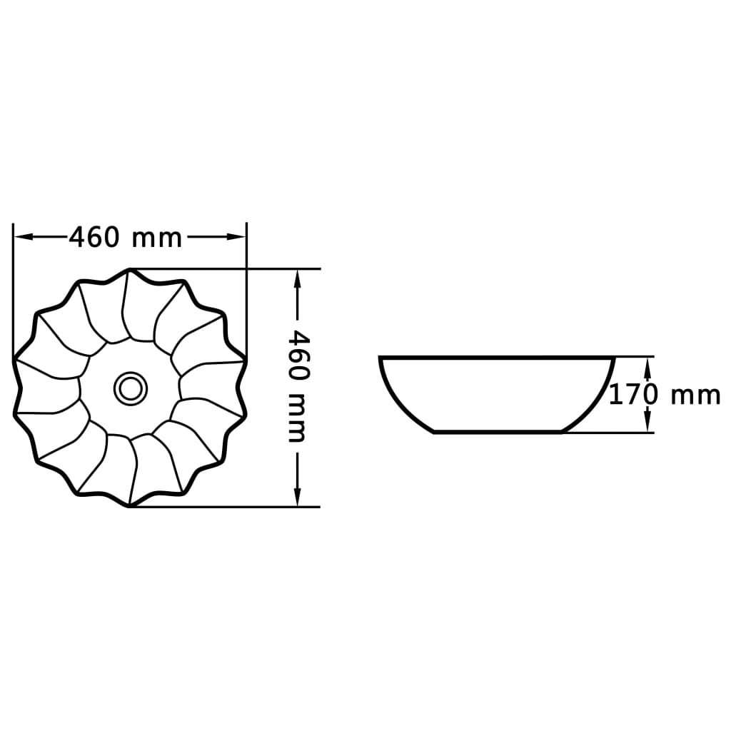 Wastafel 46x17 cm keramiek wit