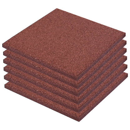 Valtegel 6 st 50x50x3 cm rubber rood