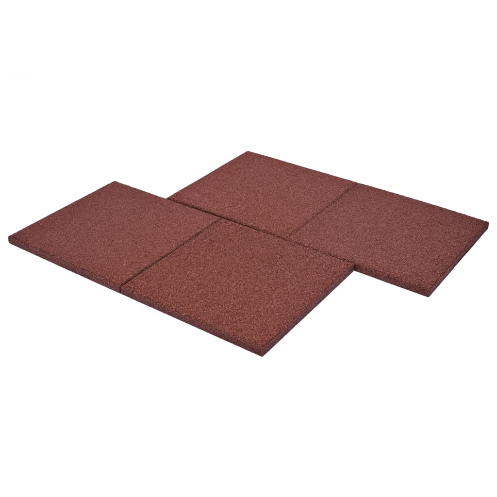 Valtegel 6 st 50x50x3 cm rubber rood