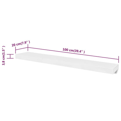 Wandplanken 4 st 100 cm wit