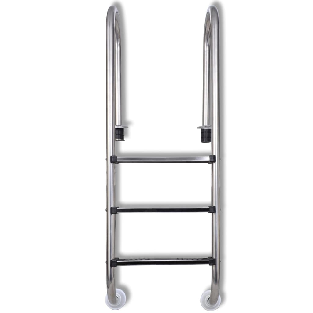 Zwembadladder met 3 sporten 120 cm roestvrij staal 304