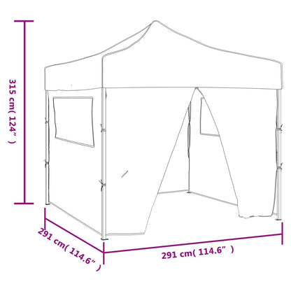 Vouwtent met 4 zijwanden 3x3 m crème