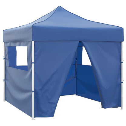 Vouwtent met 4 zijwanden 3x3 m blauw