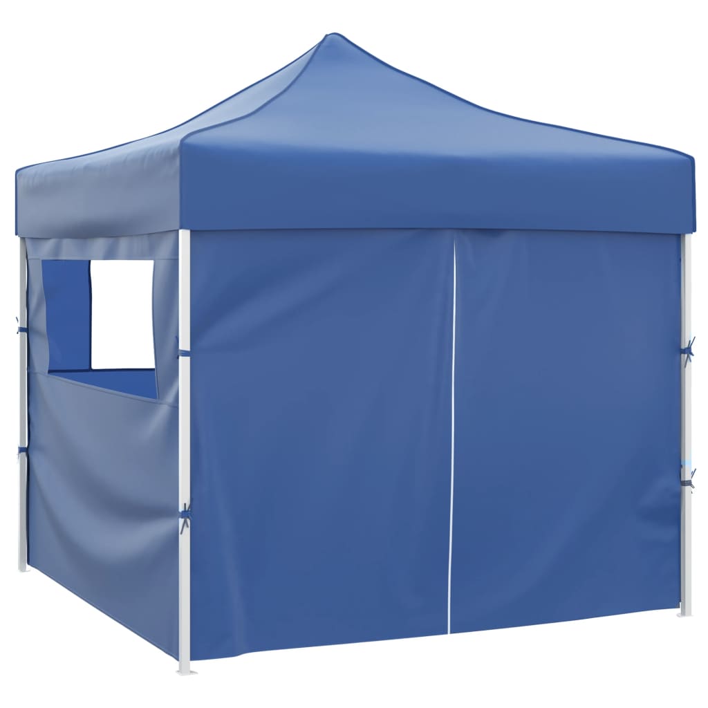 Vouwtent met 4 zijwanden 3x3 m blauw