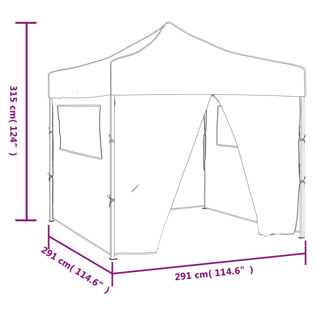 Vouwtent met 4 zijwanden 3x3 m groen