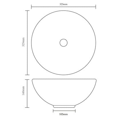 Wastafel rond keramiek wit