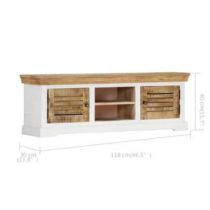 Tv-meubel 118x30x40 cm massief mangohout