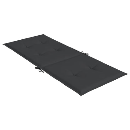 Tuinstoelkussens 2 st hoge rug 120x50x3 cm stof zwart