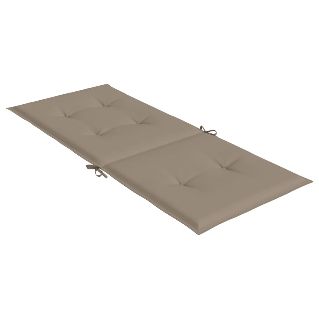 Tuinstoelkussens 2 st hoge rug 120x50x3 cm stof taupe