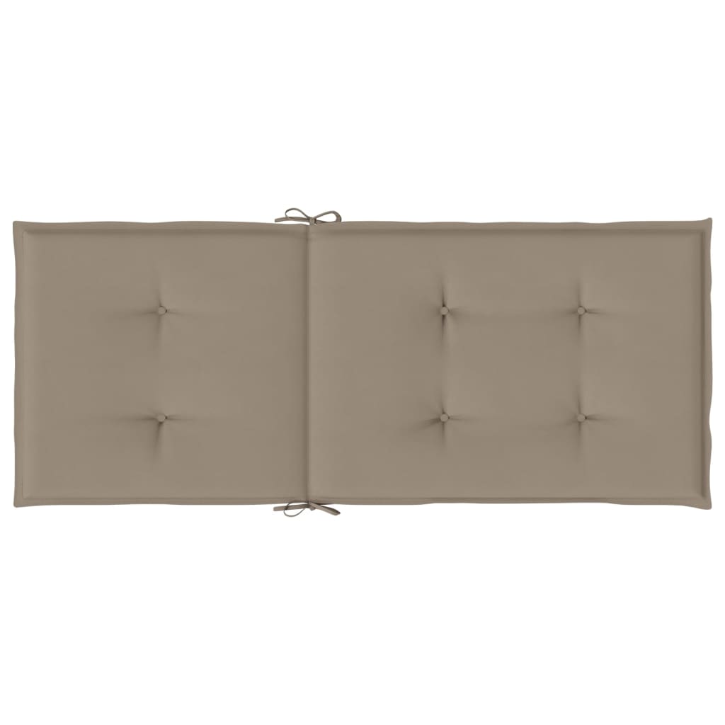 Tuinstoelkussens 2 st hoge rug 120x50x3 cm stof taupe