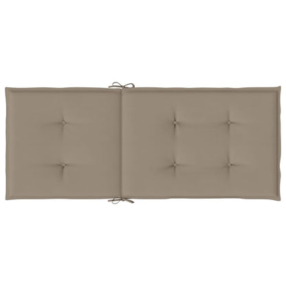 Tuinstoelkussens 2 st hoge rug 120x50x3 cm stof taupe