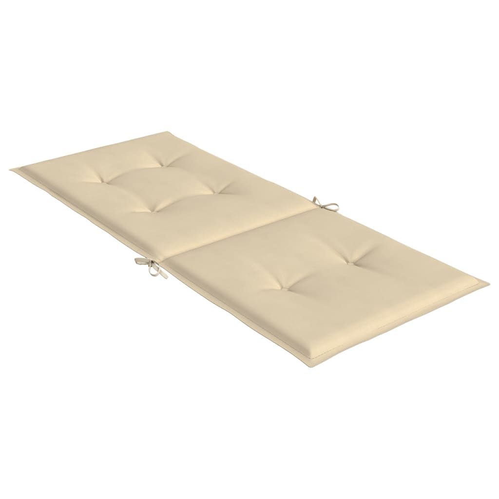 Tuinstoelkussens 4 st hoge rug120x50x3 cm stof beige