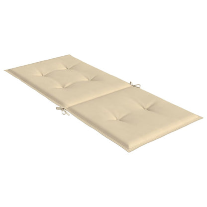 Tuinstoelkussens 4 st hoge rug120x50x3 cm stof beige