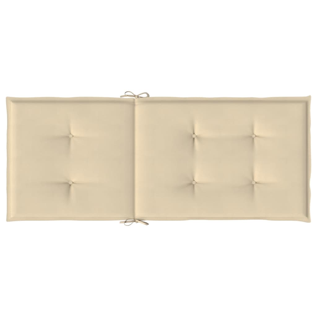 Tuinstoelkussens 4 st hoge rug120x50x3 cm stof beige