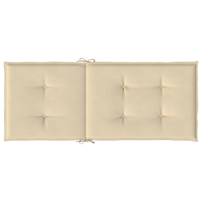 Tuinstoelkussens 4 st hoge rug120x50x3 cm stof beige