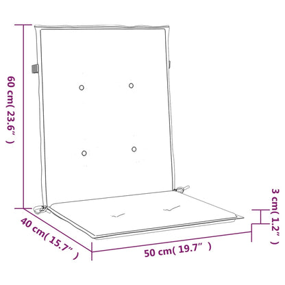 Tuinstoelkussens lage rug 2 st 100x50x3 cm oxford stof zwart