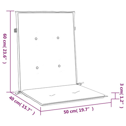 Tuinstoelkussens lage rug 4 st 100x50x3 cm oxford stof zwart