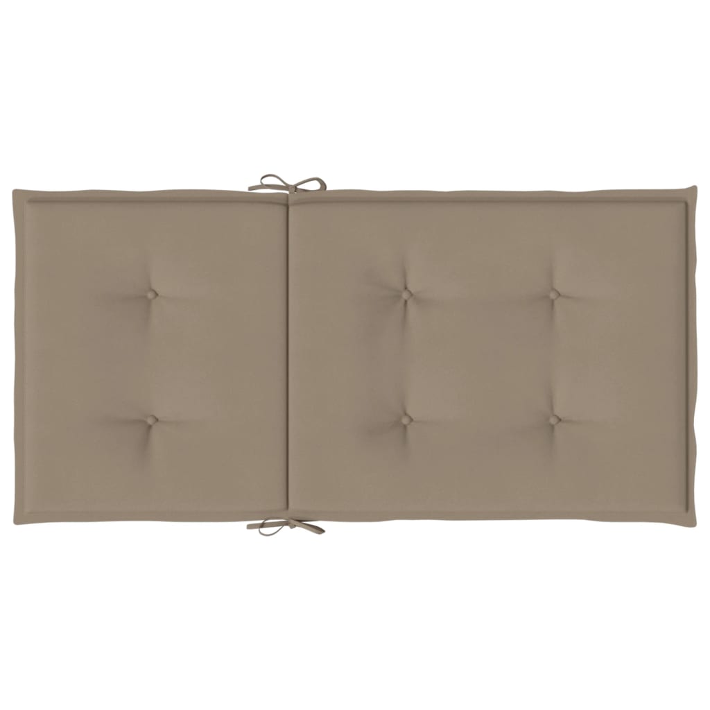 Tuinstoelkussens lage rug 4 st 100x50x3 cm oxford stof taupe