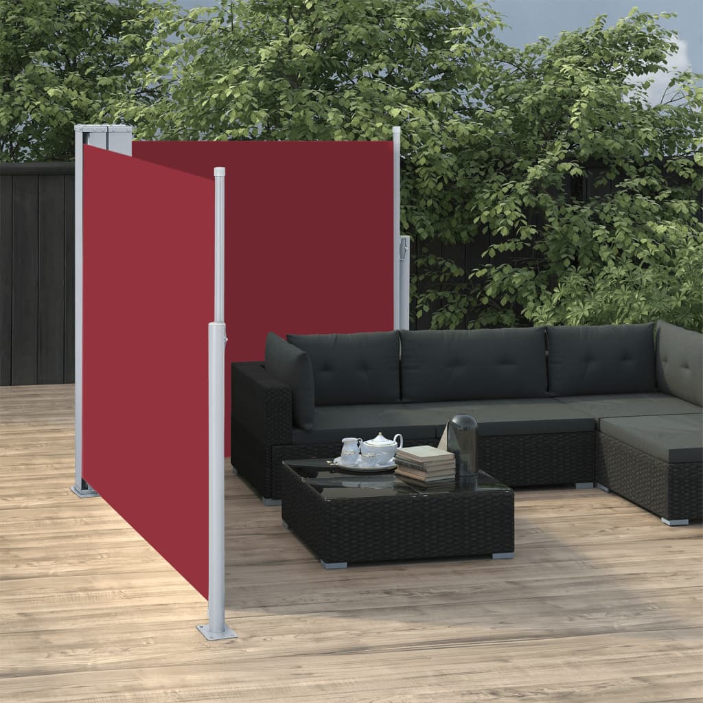 Windscherm uittrekbaar 120x600 cm rood