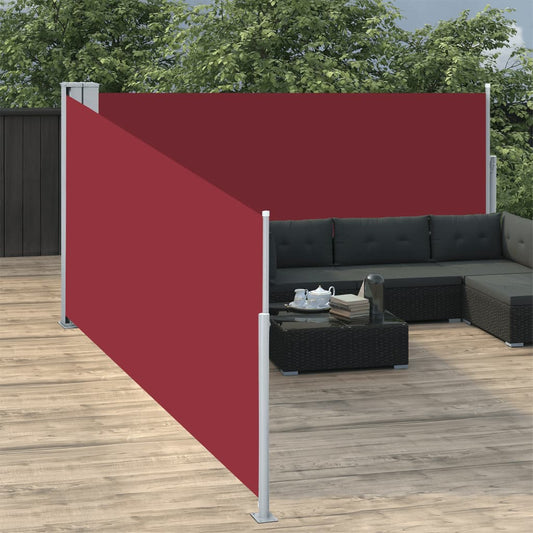 Windscherm uittrekbaar 100x1000 cm rood