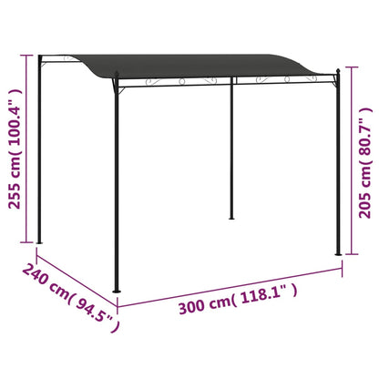 Zonneluifel 3x2,4 m antraciet