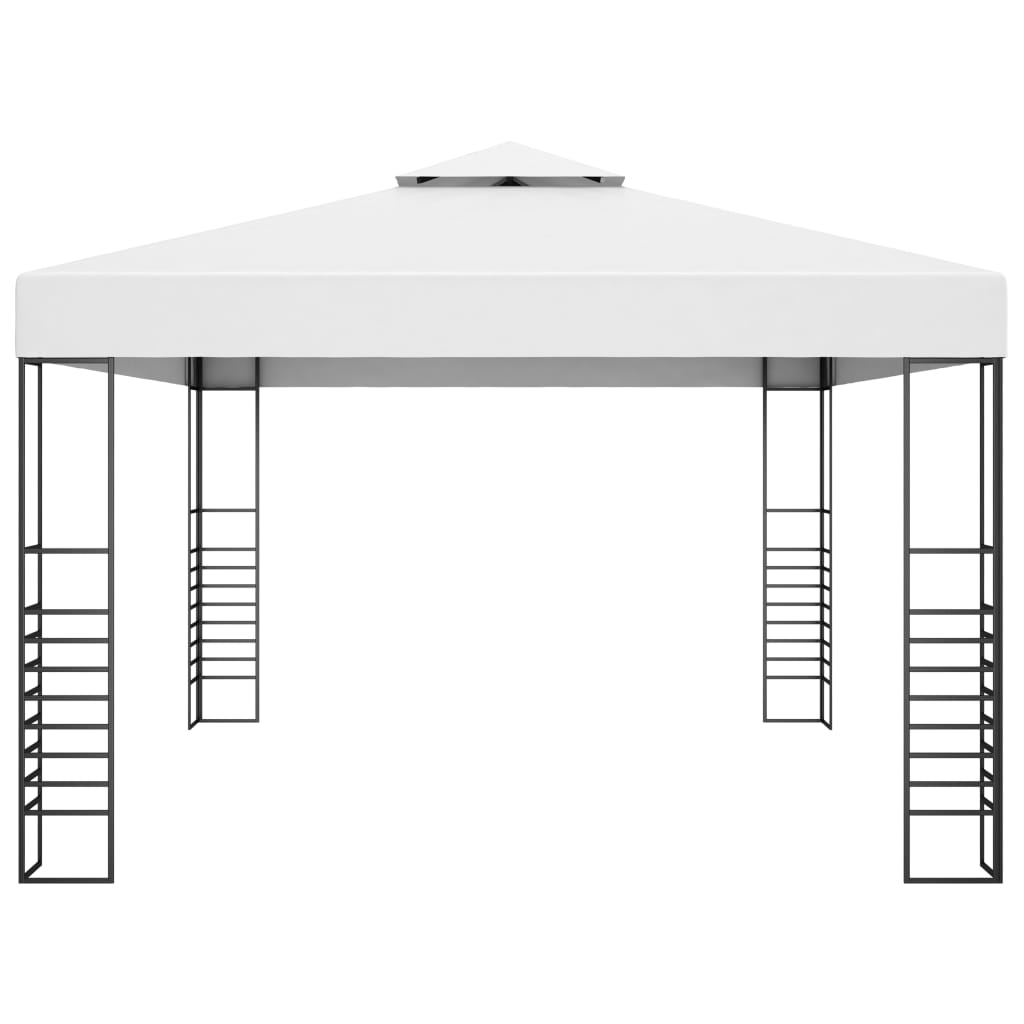 Tuinprieel 4x3x2,7 m gepoedercoat staal wit