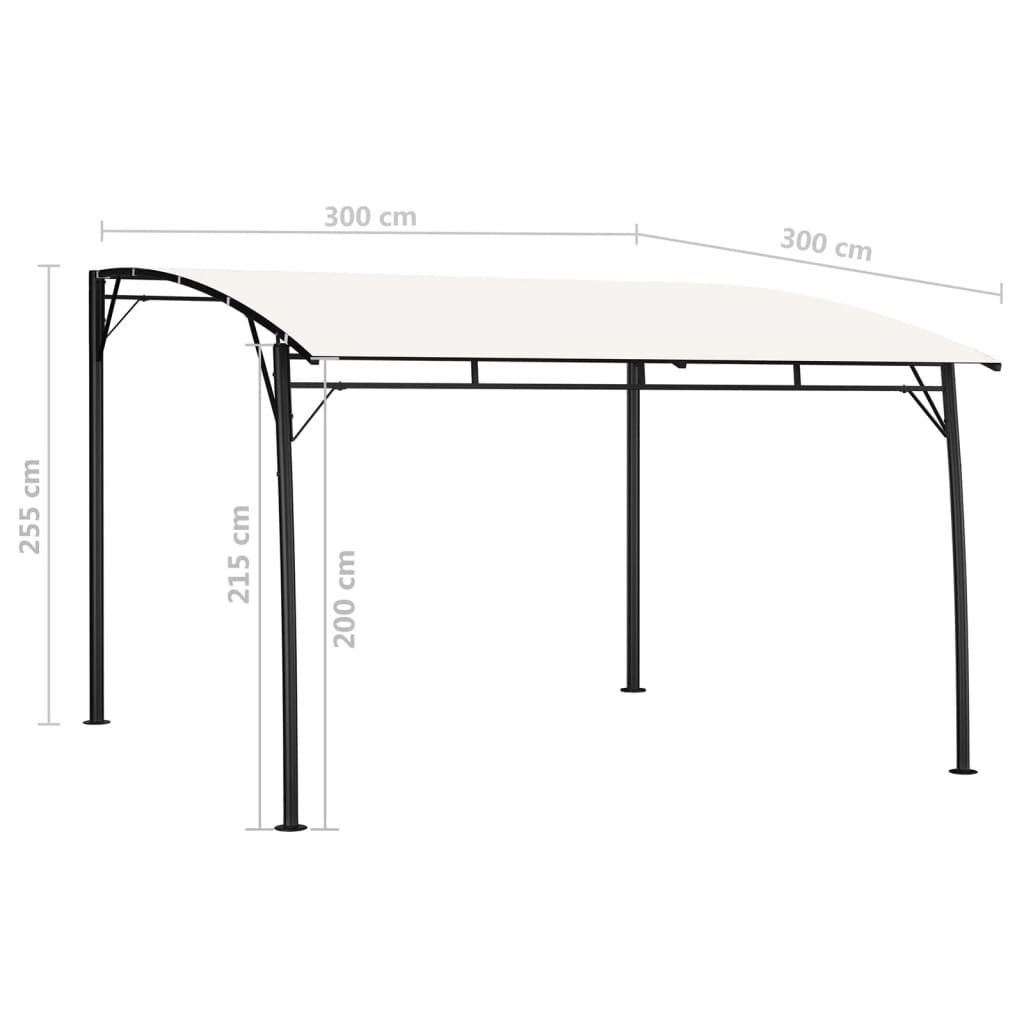 Zonneluifel 3x3x2,55 m crèmekleurig