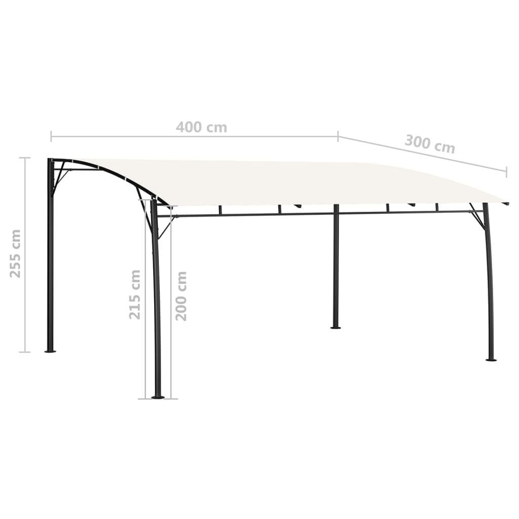 Zonneluifel 4x3x2,55 m crèmekleurig