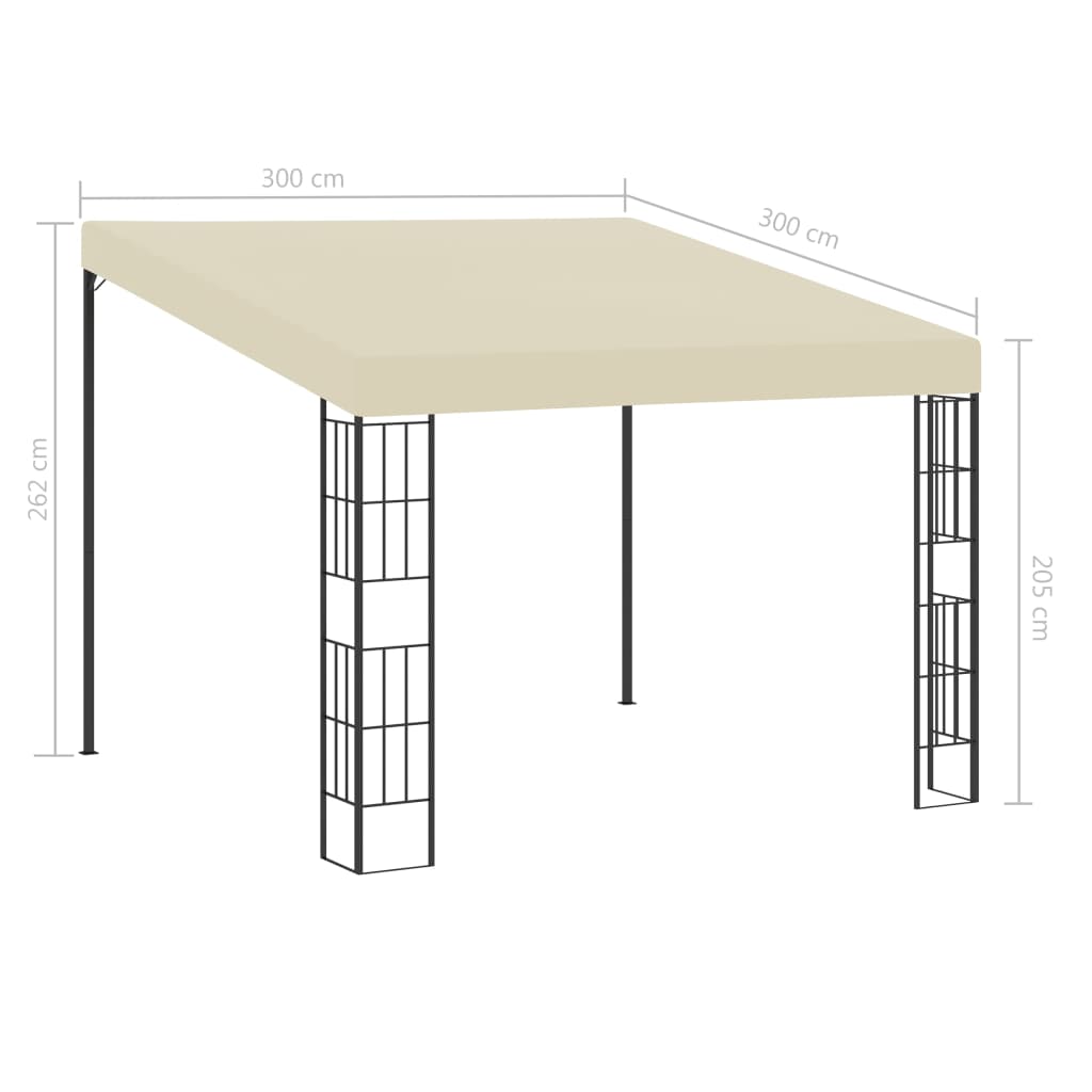 Wandprieel 3x3 m stof crèmekleurig