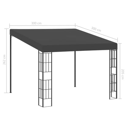 Wandprieel 3x3 m stof antracietkleurig