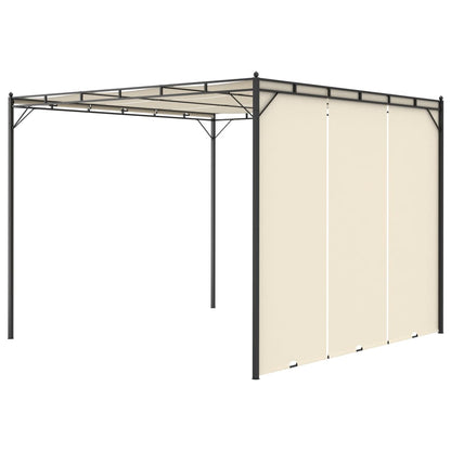 Tuinprieel met zijgordijn 3x3x2,25 m crème