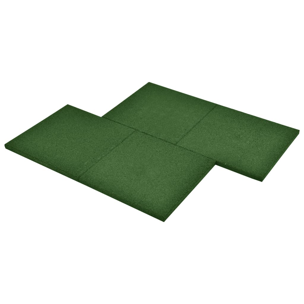 Valtegels 6 st 50x50x3 cm rubber groen